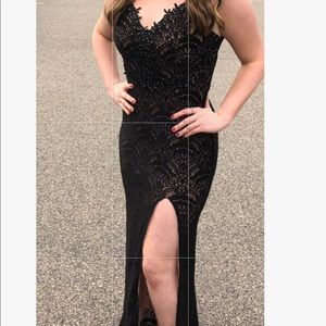 Black lace prom dress! Only worn one time!